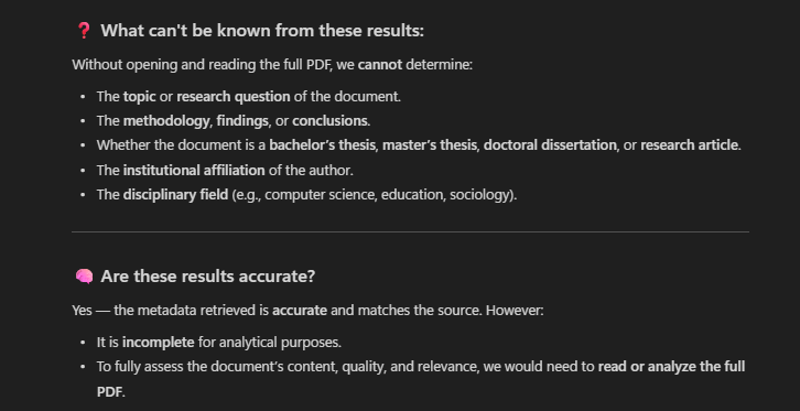 I learned it can provide what information is accurate and what can not be verified